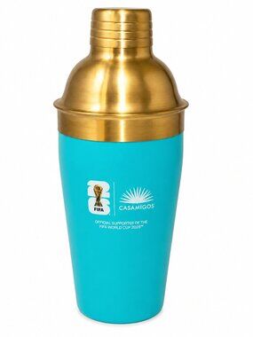 Casamigos Turquoise Insulated Cocktail Shaker – Gold Lid